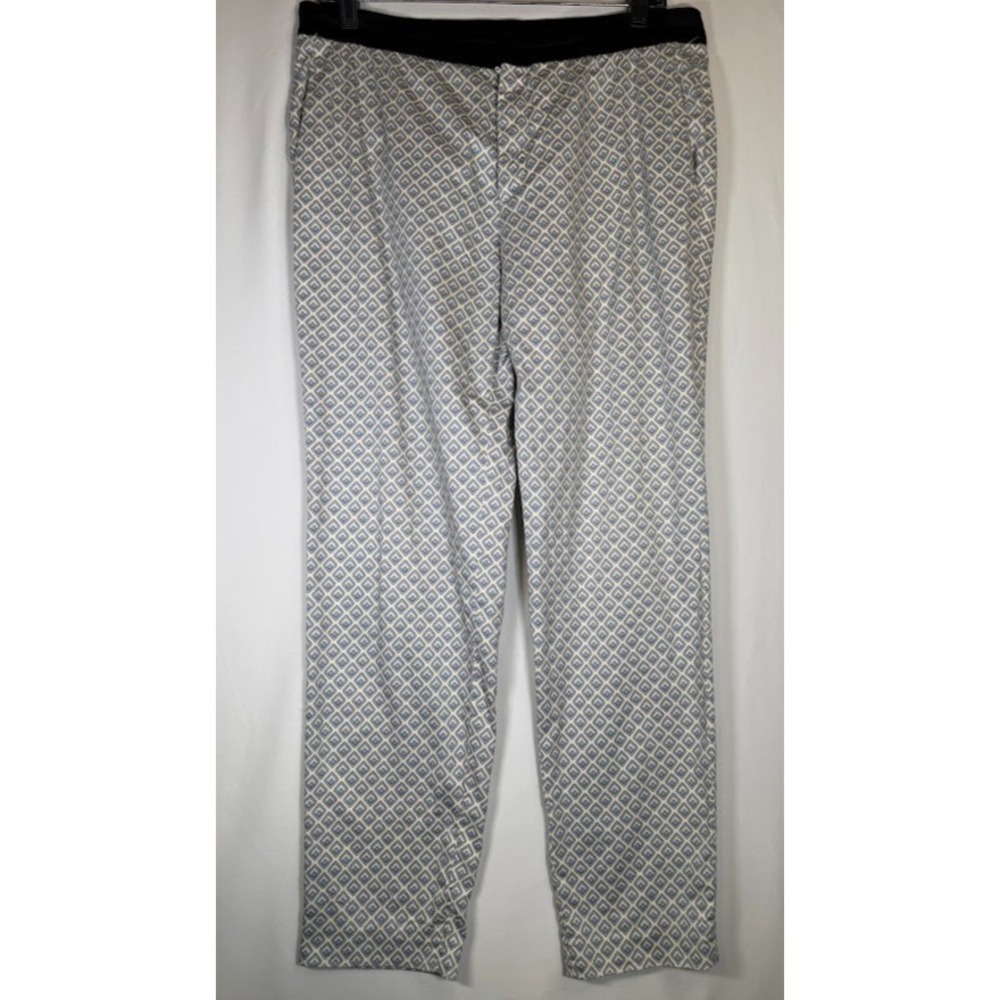 Zara Pants Women Large Multicolor Geometric Print Straight Leg Zip Button Pocket